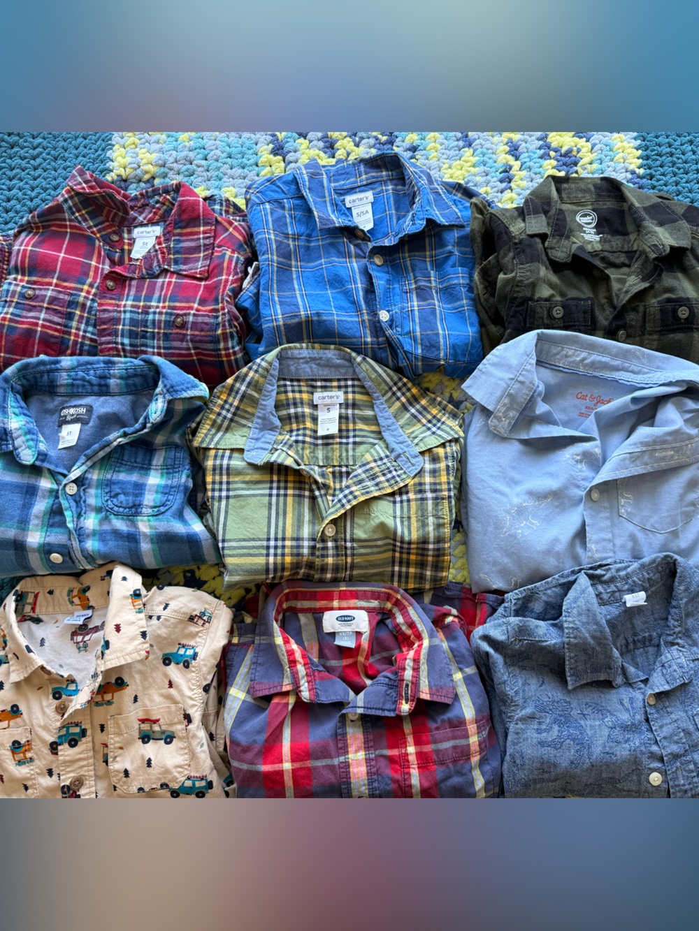 Mixed Boys' Button-Up Shirt Lot - Plaid & Solid Colors